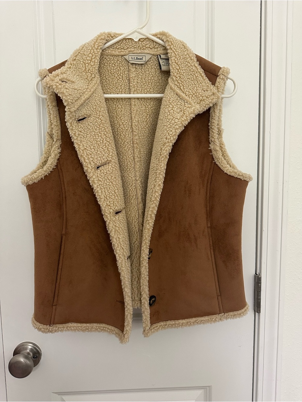Vintage L.L. Bean Women's Faux Suede Sherpa Lining Vest
